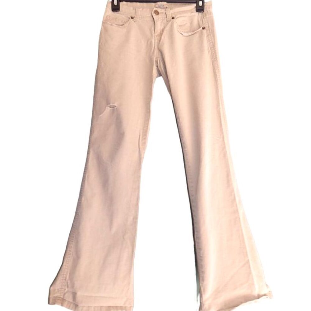 SO women's junior's size 1 vintage khaki tan flare leg denim jeans